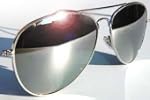 70's Designer Style Unisex Silver Mir...