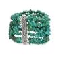 .925 Silver &Turquoise 5-Strand Stretch Bracelet- 7 IN
