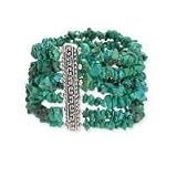 .925 Silver &Turquoise 5-Strand Stretch Bracelet- 7 IN