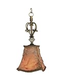 Dale Tiffany RH60328 Ashbee Hanging Light Fixture, Antique Brass and Fabric Shade