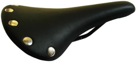 TACHI Bicycle Bike Fixie Racing Seat Matt Leather with Rivets Fixed Gear Road Saddle Black