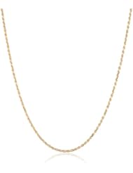 18k Yellow Gold 1.2mm D-Cut Rope Chain Necklace