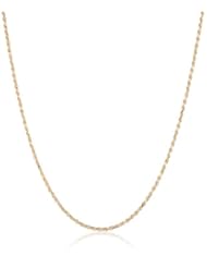 18k Yellow Gold 1.2mm D-Cut Rope Chain Necklace