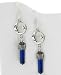 Sterling Silver Crescent Moon on Blue Lapis Hook Earrings