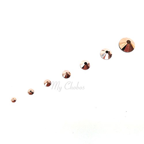 Crystal Rose Gold (001 ROGL) 144 pcs Swarovski 2058/2088 Crystal Flatbacks rhinestones nail art mixed with Sizes ss5, ss7, ss9, ss12, ss16, ss20, ss30 **FREE Shipping from Mychobos (Crystal-Wholesale)**