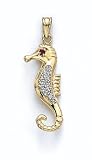 14K .05CT DIA RUBY SEAHORSE PENDANT - GH16742