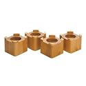 4-1/2-Inch-by-4-1/2-Inch Wood Bed Risers/Lifts, Honey Oak