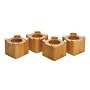 4-1/2-Inch-by-4-1/2-Inch Wood Bed Risers/Lifts, Honey Oak