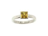 Princess Cut Yellow Sapphire Ring in Platinum by Gurhan