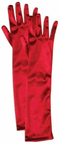 Child Opera Satin Gloves - Red