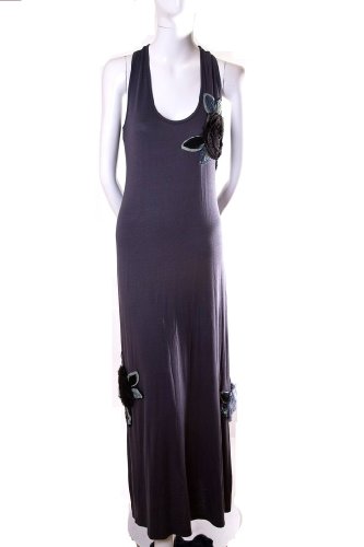 Rio Floral Applique Jersey Racerback Long Maxi Dress