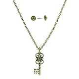 Garden Hues Key Necklace & Stud Earrings Set