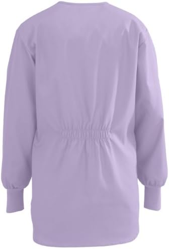 Medline 8812JLVS ComfortEase Shirttail Style Scrub Jackets, Small, Lavender