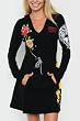Ed Hardy Black Tiger Stretch French Terry Hoodie Dress Ed Hardy Black Tiger Stretch French Terry Hoodie Dress