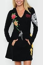  Ed Hardy Black Tiger Stretch French Terry Hoodie Dress