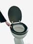 Polsi Soft WC Sitz gepolstert Farbe schwarz mit Edelstahlscharnieren