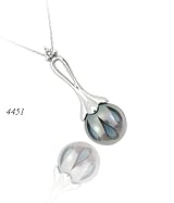Galatea Pearl Pendant with Turquoise & Diamond in 14K White Gold