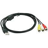 HDE 3 RCA to USB Audio/Video A/V Camcorder Adapter Cable for TV/Mac/PC