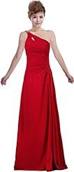 Sexy One Shoulder Keyhole Chiffon Bridesmaid Dress/Prom Dress/Party Dress 