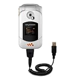 Coiled Power Hot Sync and Charge USB Data Cable w/ Tip Exchange for the Sony Ericsson W300i - Gomadic Brand