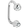 Double Austrian Crystal Lippy Loop Ball Cone Labret