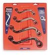 Westward 1LCE9 Ratcheting Box S Wrench Set, SAE, 4 PC