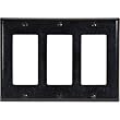 Leviton 80411-E 3-Gang Decora/GFCI Device Decora Wallplate, Standard Size, Thermoset, Device Mount, Black