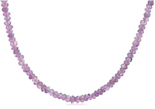 Sterling Silver Faceted Amethyst Necklace, 18