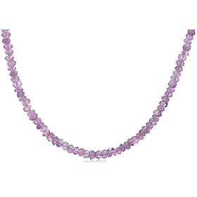Sterling Silver Faceted Amethyst Necklace, 18" by Amethyst Necklaces