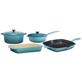Le Creuset Classic Enameled Cast-Iron 6-Piece Cookware Set, Satin Red by Le Creuset