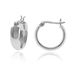 Sterling Silver Tarnish-Free 4mm x 12mm Flat Polished Hoop Earrings