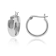 Sterling Silver Tarnish-Free 4mm x 12mm Flat Polished Hoop Earrings