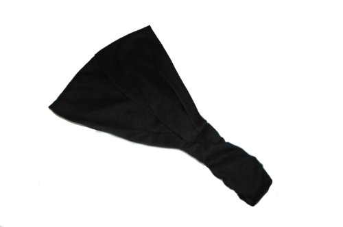 Boho Look, Super Soft Black Jersey Knit Expandable Headband By Bargain Headbands