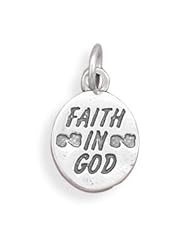 Sterling Silver Faith in God Charm