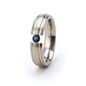 New 5mm Titanium Tension Set Ring, Natural Blue Sapphire Gemstone, Free Sizing 4.5-17!