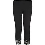 FULL TILT Girls Lace-Bottom Capri Leggings - Black