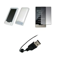 Microsoft Zune HD - Premium Clear Soft Silicone Gel Skin Cover Case + Crystal Clear Screen Protector + USB Data Sync Charge Cable for Microsoft Zune HD