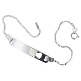 Sterling Silver Kids ID Heart Bracelet 6