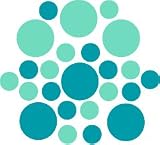 Set of 30 - Turquoise / Mint Green Circles Polka Dots Vinyl Wall Graphic Decals Stickers