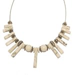 Howlite Necklace 03 Choker White Silver Crystal Healing Gemstone Fan 15