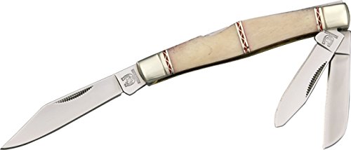 Rough Rider Lockback Stockman Fold Knife, 440 SS spey, sheepsfoot and locking clip blade, Chanel