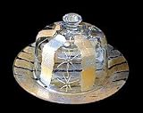 Angel Wings Design - Hand Painted - Cheese Dome and Matching 10 inch Plate Angel Wings Design - Hand Painted - Cheese Dome and Matching 10