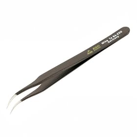 Wiha 44510 Professional ESD Tweezerss, Curved, Extra Fine Rounded Tips: Home Improvement