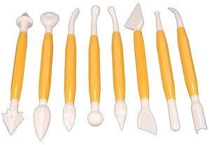 EUBEST 4 Sets (11pcs) Sugarcraft Icing Cake Smoother Fondant Cutter Embosser Rolling Pin Modeling Tool Kit Set