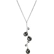 HinsonGayle Peacock Green Cultured Tahitian Baroque Pearl and Natural Amethyst Chain Necklace (Sterling Silver)