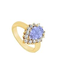 Tanzanite and Diamond Ring 14K Yellow Gold - 1.50 CT TGW