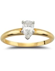 0.55 Cts Diamond Solitaire Ring in 14K Yellow Gold
