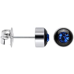 5mm Bezel September Birthstone Stud Earrings