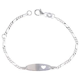 Sterling Silver Figaro Link Baby ID Bracelet