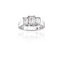 14k White Gold Emerald-Cut Diamond 3-Stone Ring (3/4 ct Center 1 1/2 cttw, I-J Color, I1 Clarity), Size 7